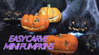 Carving Hacks for Mini Pumpkins for Halloween - with an electric drill!