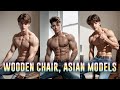 WOODEN CHAIR, ASIAN MODELS [AI Art Lookbook] #aiart #ailookbook #aimodel