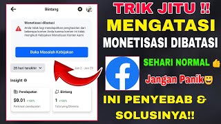 BARU!! MONETISASI DIBATASI PADAHAL TIDAK ADA PELANGGARAN, MONETISASI DIBATASI MONETISASI DIBATASI FB