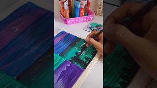Mountain landscape painting tutorial🖌️🎨 #youtubeshorts #landscapepainting #shorts #mountainpainting