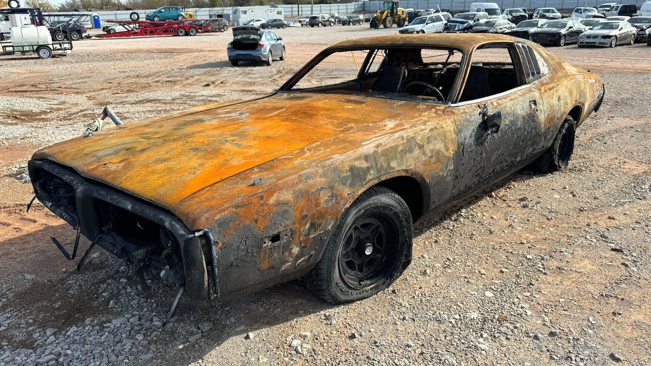 Can this Fire Damaged 1971 Dodge Charger be Saved at Copart? - YouTube