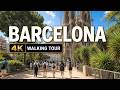 Barcelona Spain 🇪🇸 4K Walking Tour | Sagrada Família, La Rambla, Gothic Quarter & Gaudí Homes