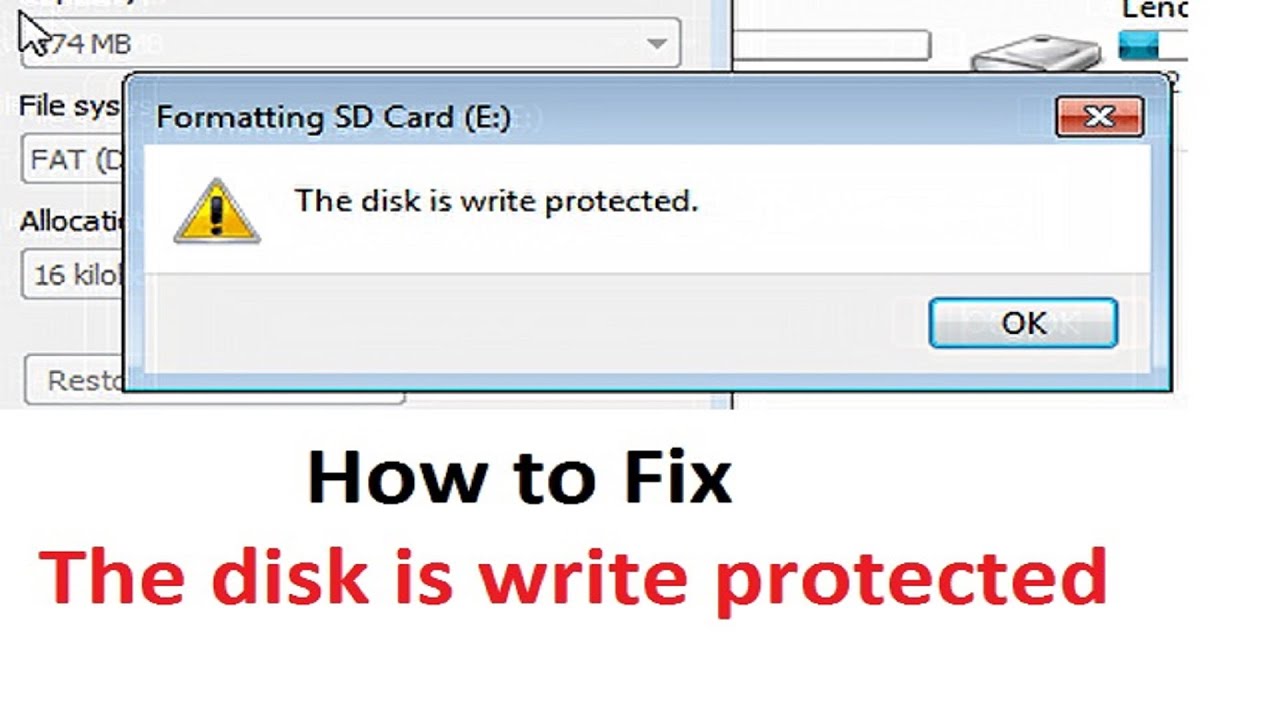 The disk is write-protected!.Remove the write-protection or use another  disk! - Howtosolveit