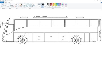 How to draw a Luxury Bus in Computer | Volvo Bus drawing Tutorial.