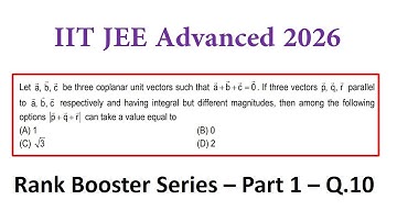 Let a b c be Three Unit Vectors Such That | JEE Advanced 2026 | Advanced Concept & Practice Problems