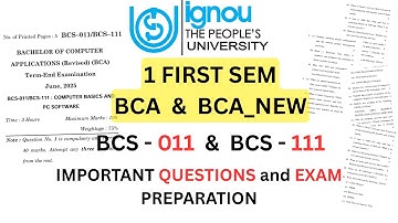 bcs 011 & bcs 111 Important questions | ignou BCA | bcs 011 exam | bcs 111 exam | bcs 011 exam prep