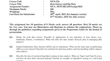 MCS-226 Solved Assignment 2025 | IGNOU MCA_NEW Solved Assignment 2k25