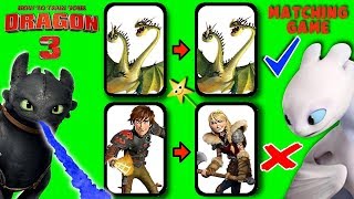 HOW TO TRAIN YOUR DRAGON 3 TOYS &quot;Matching Game&quot; TOOTHLESS vs LIGHT FURY w/ Surprise Toys