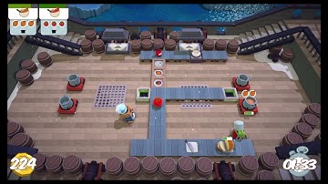 [Overcooked: Level 3-2] 2-Player OUTDATED World Record Score: 366