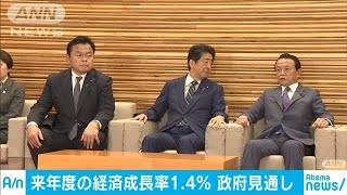 政府の来年度成長率見通し1.4％　民間予測と乖離(19/12/19)