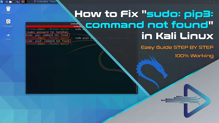 How to Fix "sudo: pip3: command not found" in Kali Linux