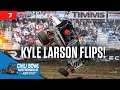 Kyle larson upside down in wild double flip  2024 chili bowl nationals
