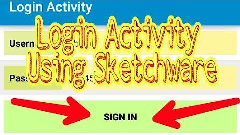 Add login Activity to your app using sketchware