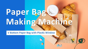 V Bottom Paper Bag Making Machine With Plastic Window Is Suitable For Food Packaing Industry