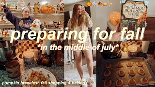 PREPARING FOR FALL IN JULY🧸🤎 romanticizing fall vlog *fall shopping, baking & gilmore girls*