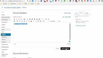 Adding a Syllabus to Your Canvas Course