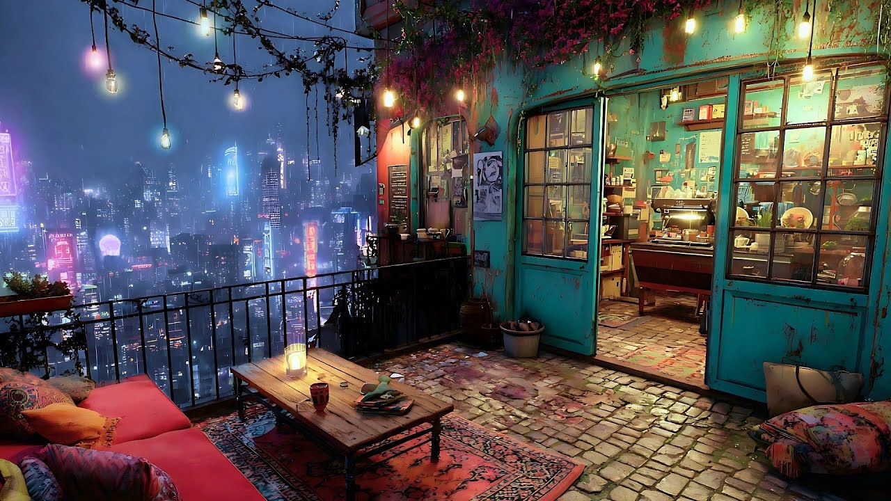 Lofi Nest – Calm Lo-fi Beats with Rain & Neon City Lights | Focus Music & Chill Ambience