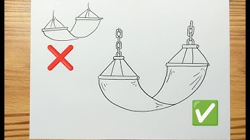 How to draw SINGLE HAMMOCK Easy