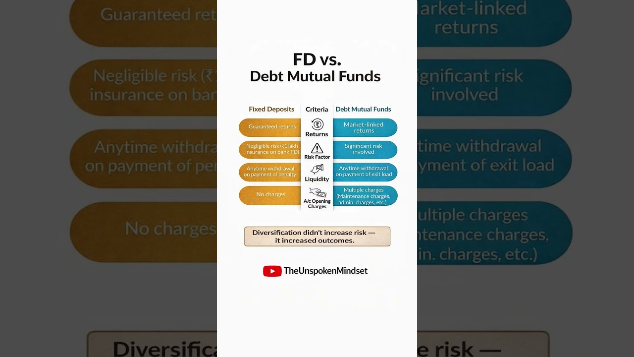 FD vs Debt Mutual Fund 💰 Kaunsa Better Hai? (Truth) 