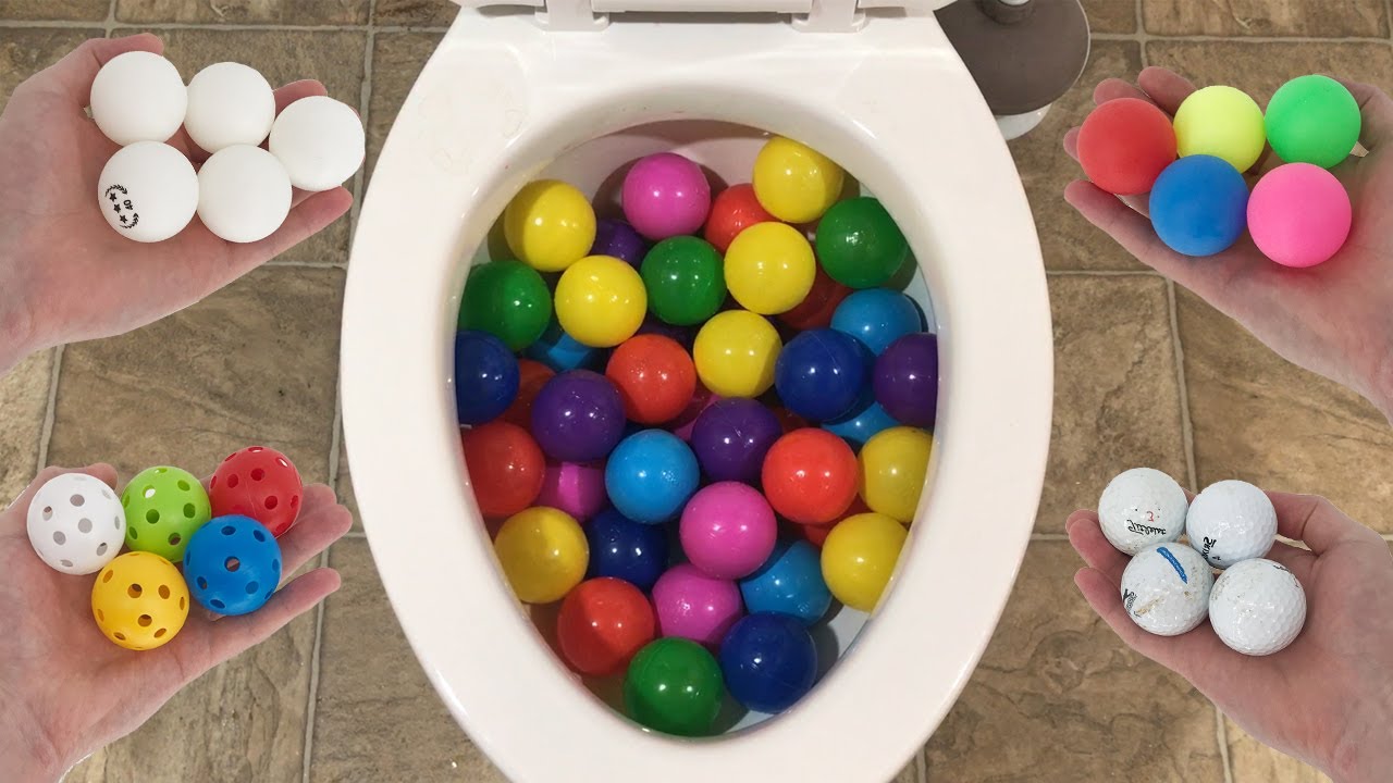 Worlds Strongest Toilet Vs Plastic Balls, Golf Balls, Ping Pong Balls