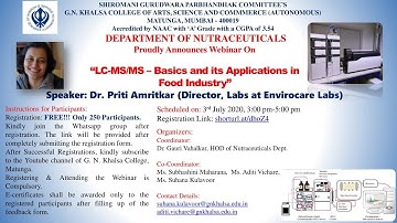 “LC-MS/MS – Basics and its Applications in Food Industry”