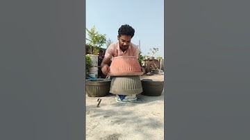 How to make cement pot at home part 2 😍 #indianfarmer #kitchegardening #cementplanter #phoolpatte