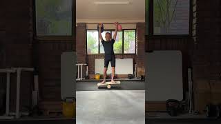 68yrs — Balance board. Uneven load. No wobble.(20kg/8kg-12kg kettlebell)
