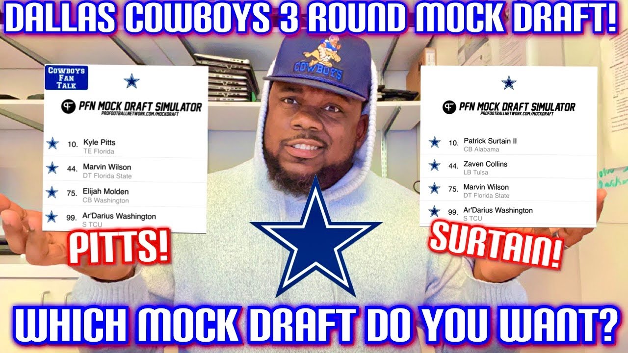 Dallas Cowboys 3 Round Mock Draft with CFT Which would you choose