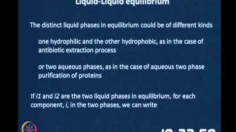 Liquid/Liquid and Solid/Liquid Equilibria