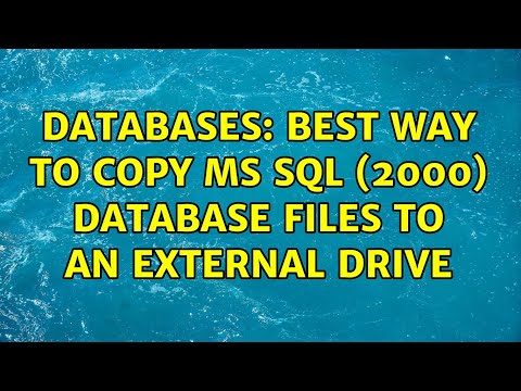 Databases: Best way to copy MS SQL (2000) database files to an external drive