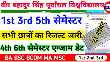 Vbspu Result 2024|Vbspu Result 2023|Vbspu Ba 3rd Semester Result 2024|Vbspu Examination Form 2024