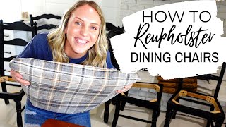 HOW TO REUPHOLSTER DINING CHAIRS - DIY TUTORIAL