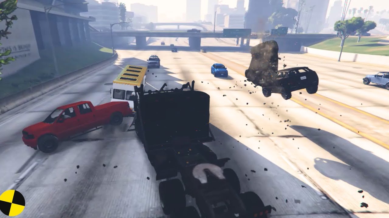 GTA 5 CRAZY WEDGE TRUCK CRASHES COMPILATION DESTRUCTION CAR CRASHES GTA ...