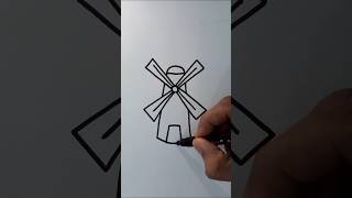 How to Draw a Windmill | Easy Windmill Drawing #shorts Net Worth