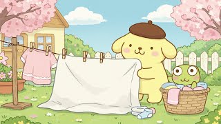 Pompompurin & Keroppi's Chill Laundry Day 🌸 Soft Lofi Beats for Relax & Study | Lofi Chill screenshot 3