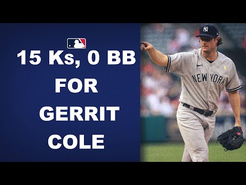 Gerrit Cole dominates the Angels, tossing 7 scoreless innings with 15 Ks and 0 BB!