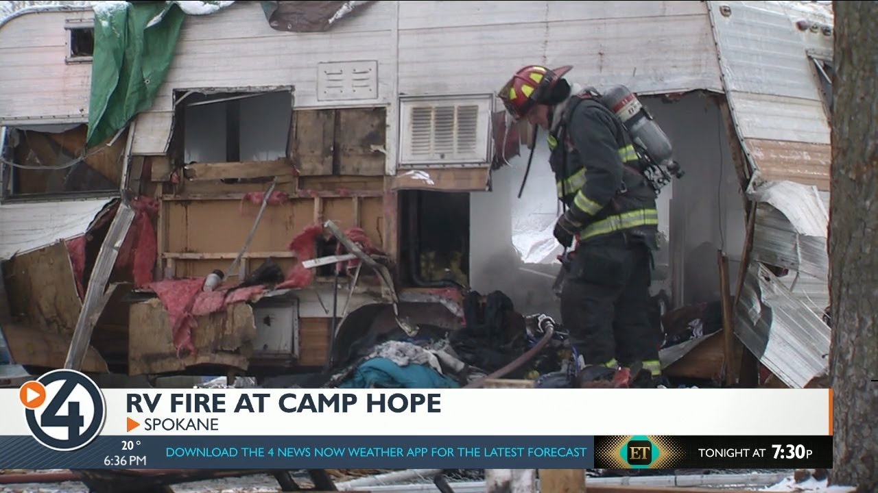 RV fire breaks out at Camp Hope