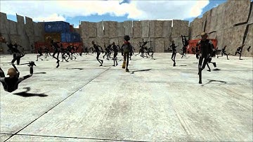 Unity 3D version 4, crowd simulation featuring the new mechanim animation system