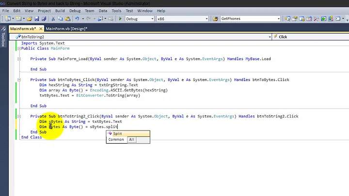 How to convert String to Bytes and back to String in Visual Basic 2010