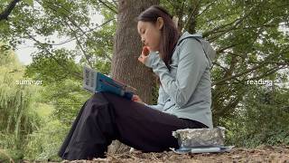 reading + walking on a midsummer’s day 🍙🌳