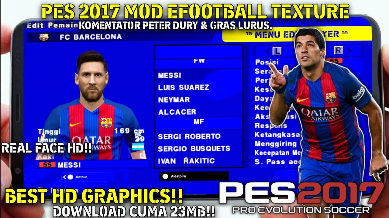 PES 2017 PPSSPP (NO TEXTURES) REALISITC GRAPHIC - NOSTALGIA ! 