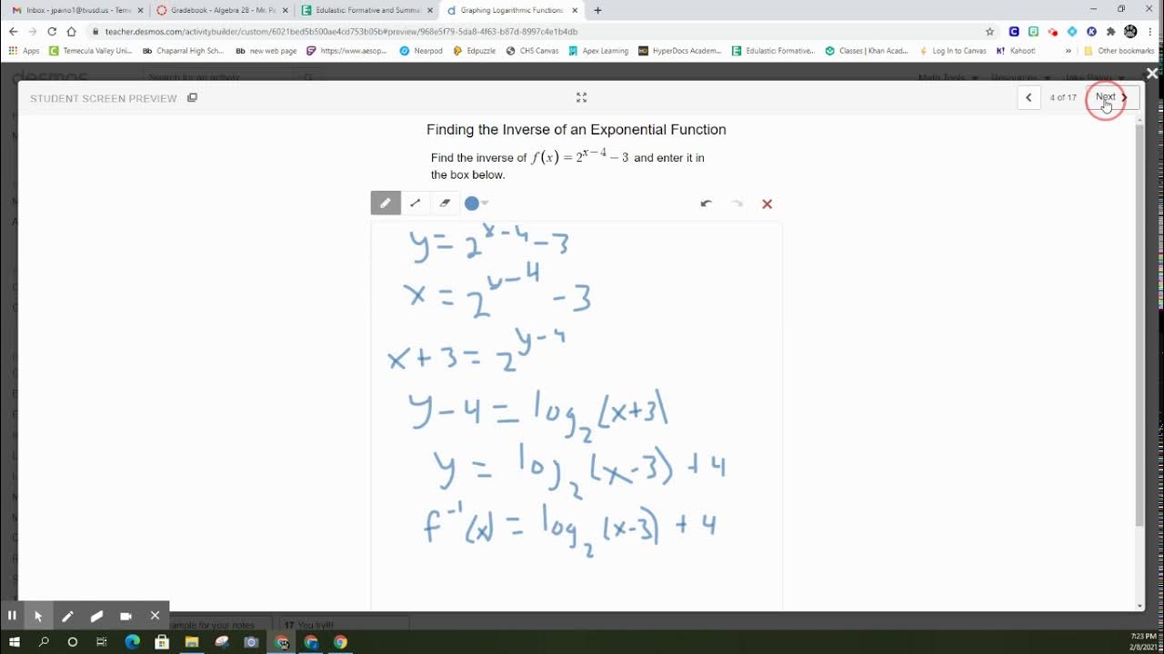 Graphing Logarithms Desmos Activity YouTube