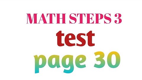 math steps 3 (bharti bhavan) test(page30) question 1 to 5  solution
