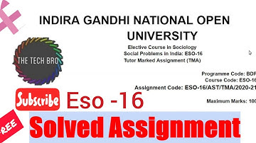 IGNOU ESO 16 Opgeloste gratis opdracht 2020-2021