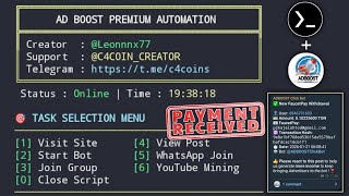 Nuyul New Crypto Earning Teligram Bot Script - Auto Claim Task Via Termux  No Need Apikey  Captcha