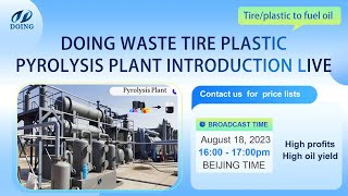 Doing waste tire/plastic to fuel oil recycling pyrolysis machine manufacturer live video