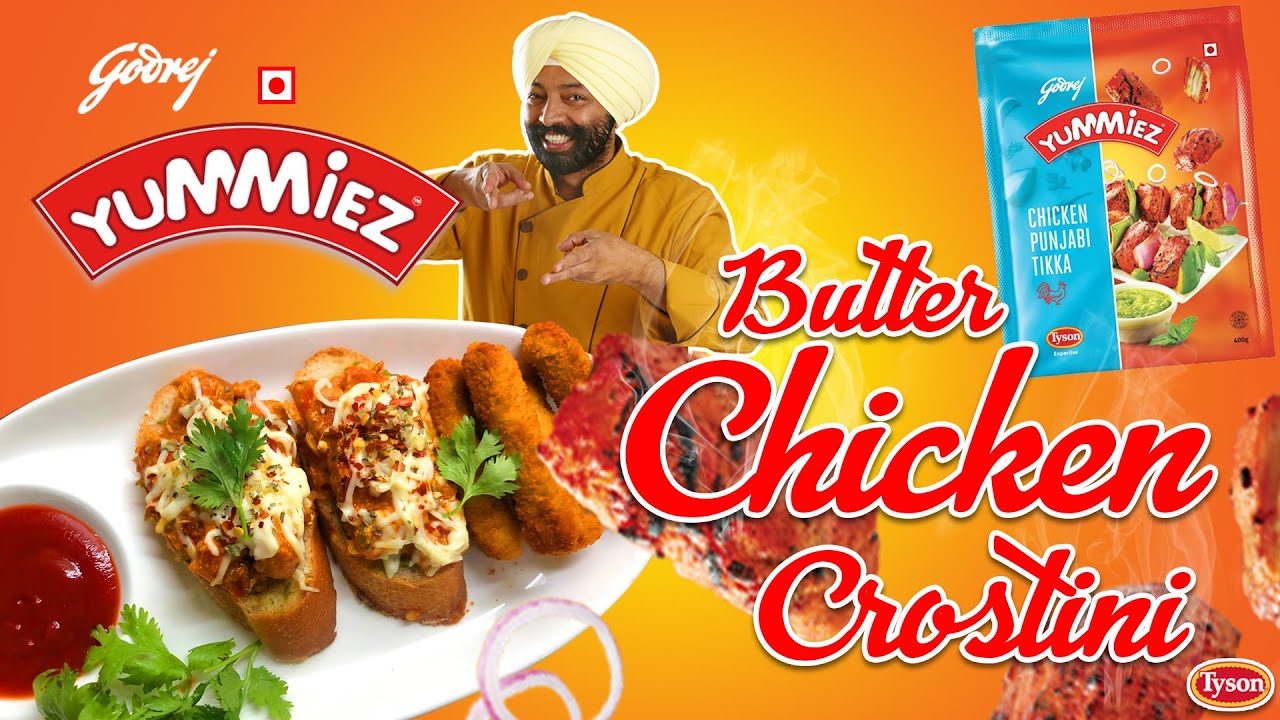 Godrej Yummiez Butter Chicken Crostini | Eid Special Recipe|Ghar Ka Fast Food | chefharpalsingh