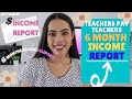 6 months on tpt income report (Teachers pay Teachers clipart store)