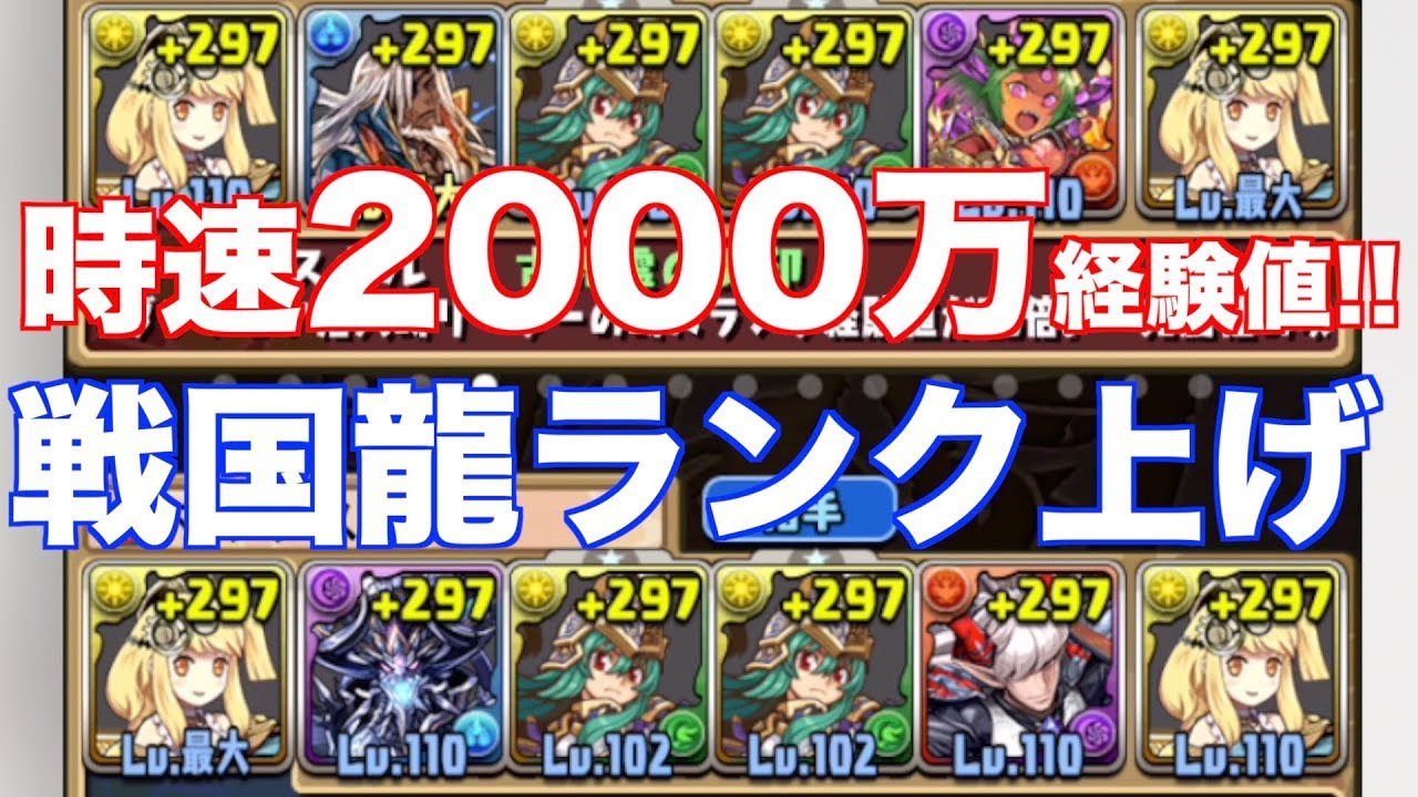 戦国龍ポチポチで時速00万ランク上げ 950ぐらいまでぶっとべ パズドラ Youtube