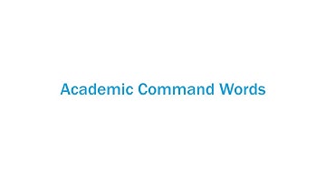 Academic Command Words